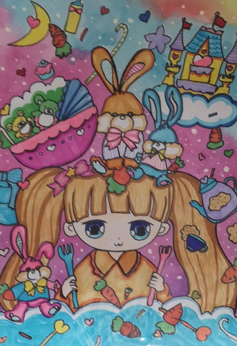 小厨娘儿童绘画一等奖