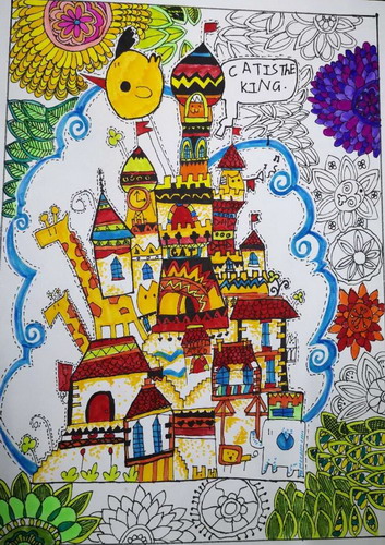 长颈鹿乐园画简单又漂亮