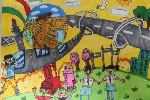 我的祖国儿童画图片