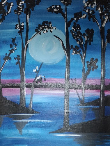 月色创意画一等奖