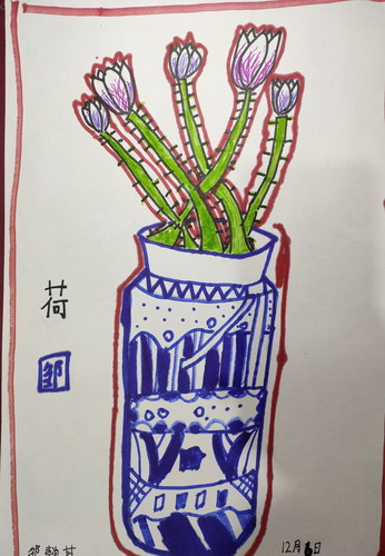 美丽的荷花创意画简单好看