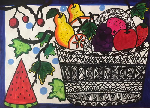 水果篮画画简单