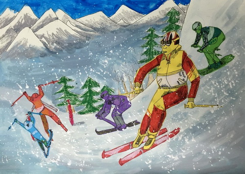 冬奥精神幼儿园绘画