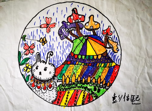 守卫蘑菇手绘插画