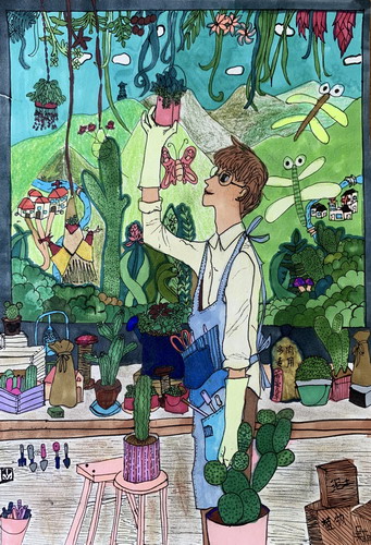 我的花房一年级绘画