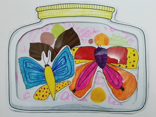 瓶中世界手绘插画