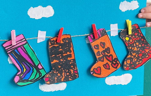 小袜子儿童插画