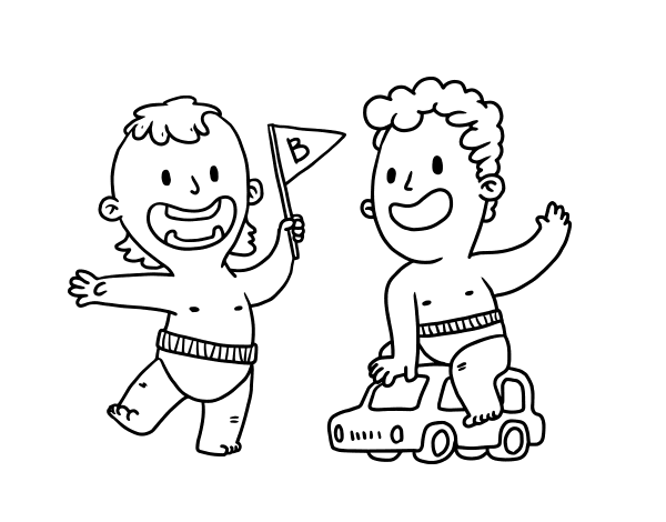 玩耍的男生彩页