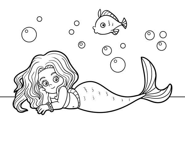 美丽的美人鱼简笔画图片