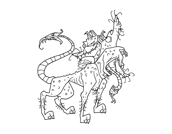 冥府看门狗填色图片