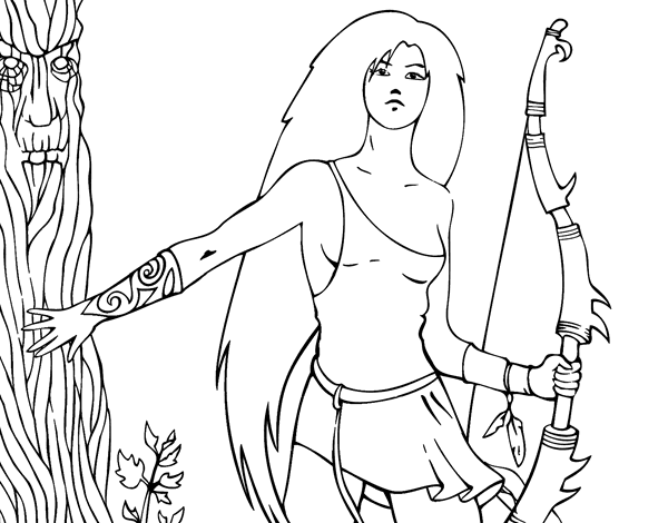 森林女神简笔画图片