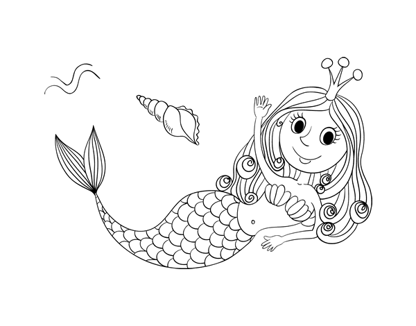 美人鱼问候简笔画图片