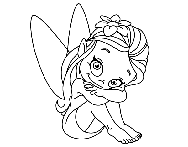 坐着的小精灵简笔画图片