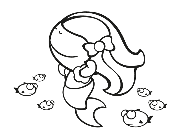 快乐的美人鱼简笔画图片