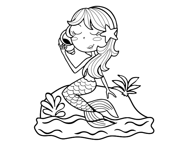 美人鱼简笔画图片-2