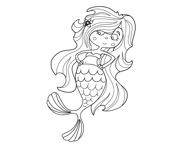 美人鱼简笔画图片-3