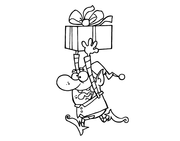 带着礼物逃跑的小妖精简笔画图片