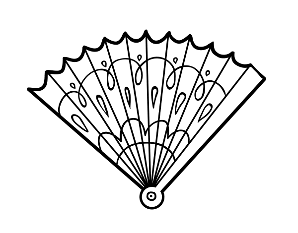 盖章手扇简笔画图片