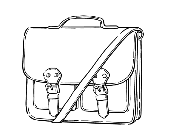 信使手提包简笔画图片