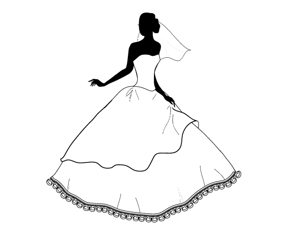 婚纱简笔画图片