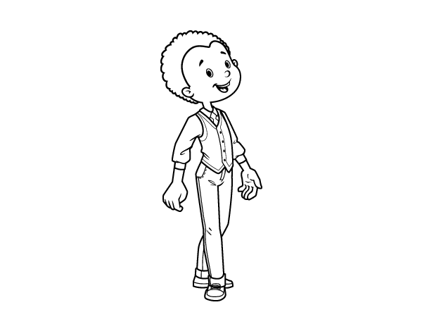 穿休闲装的男孩简笔画图片