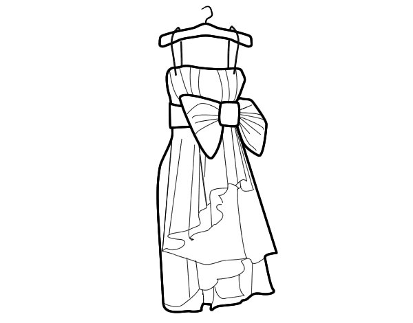 晚礼服简笔画图片