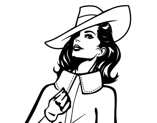 时尚的女人简笔画图片