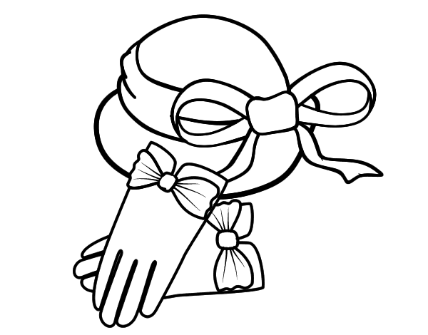套手套和帽子简笔画图片
