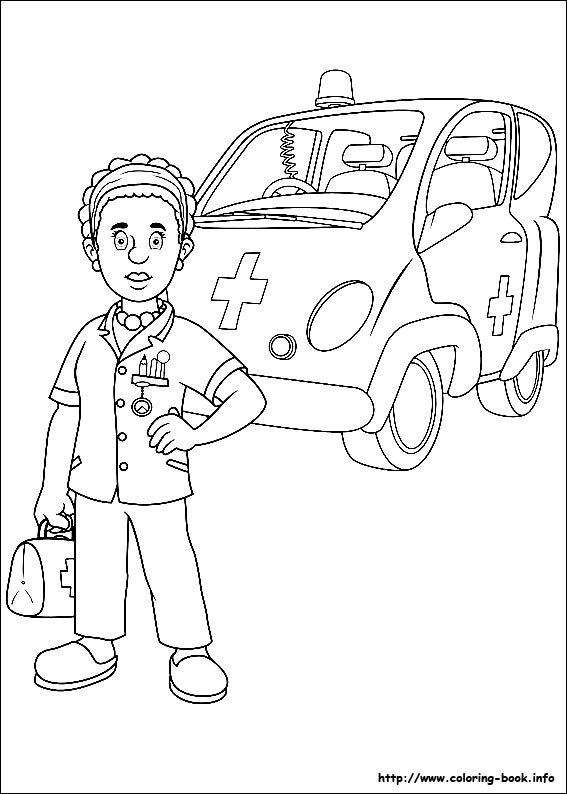 消防医护人员简笔画