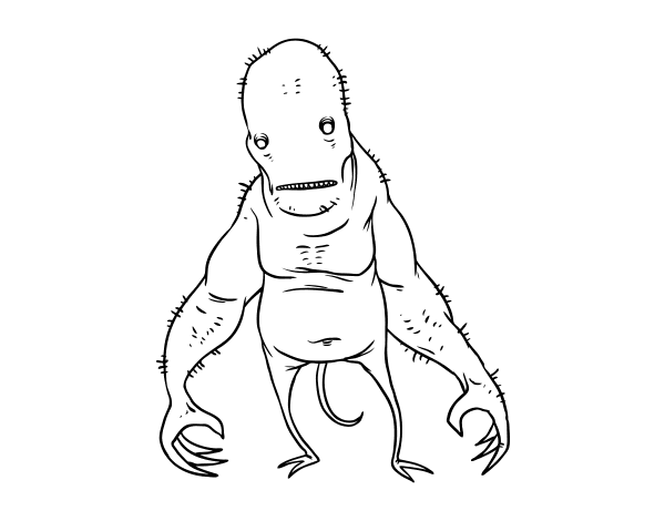 超级丑的陋怪物着色页面