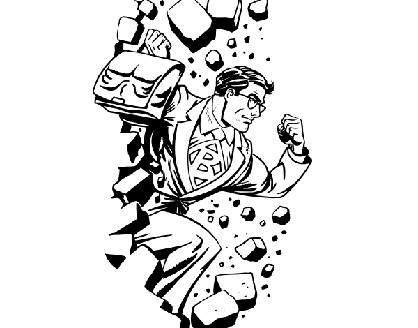 超级英雄破墙简笔画