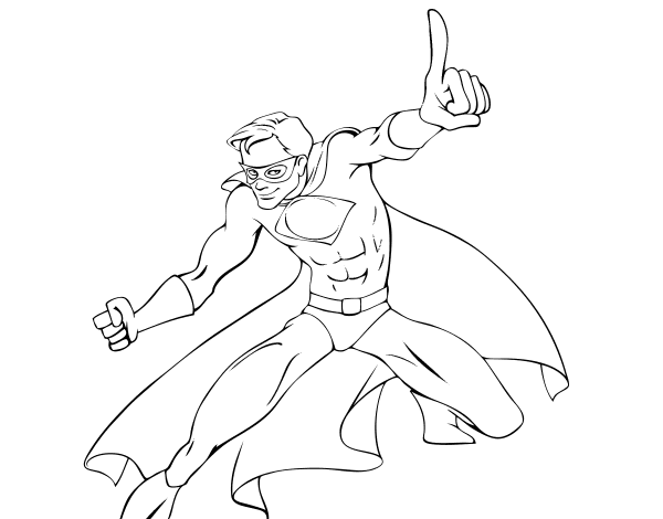 超级男孩简笔画