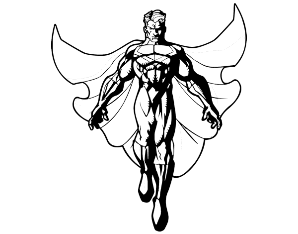 超级英雄飞行简笔画