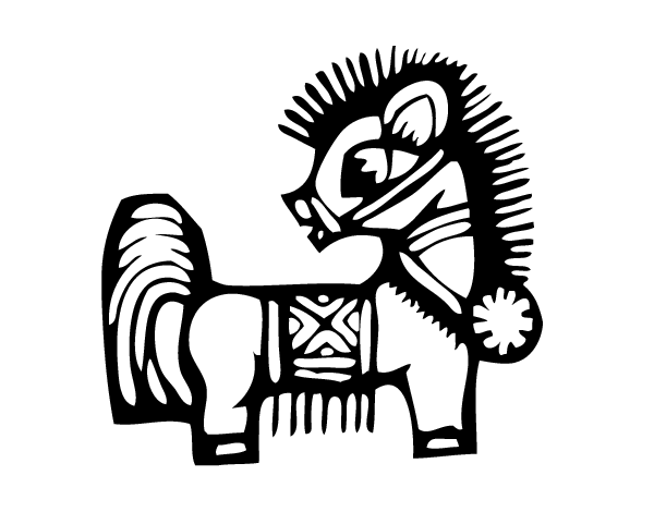 十二生肖中的马怎么画