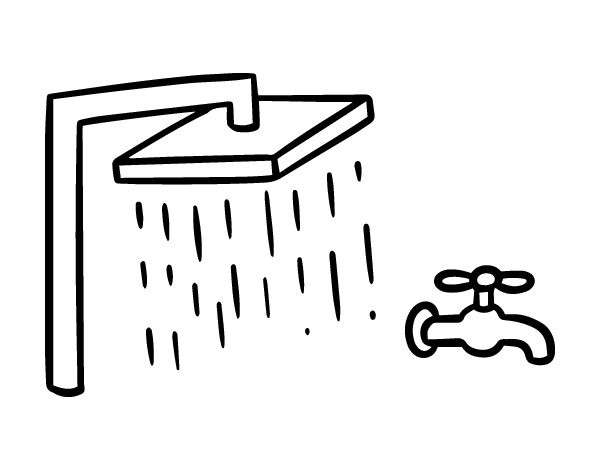 淋浴和浴室水龙头填色图片