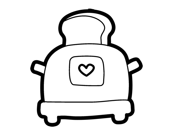 面包烤箱填色图片