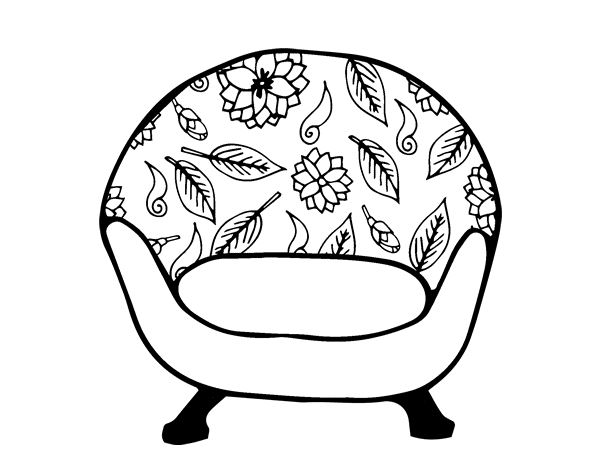 复古扶手椅简笔画