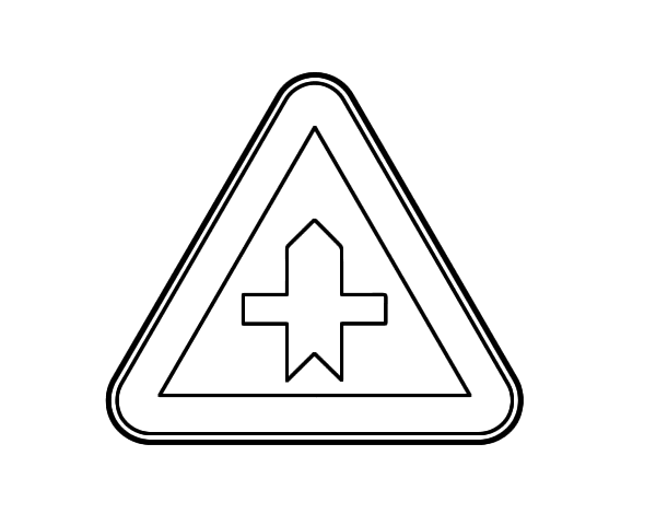 十字型交叉路口标志图片