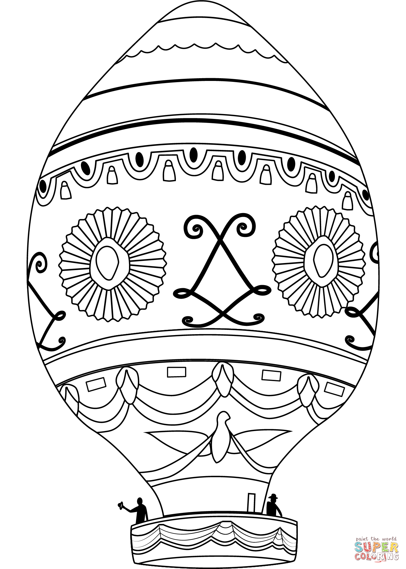 首次载人气球飞行简笔画图片