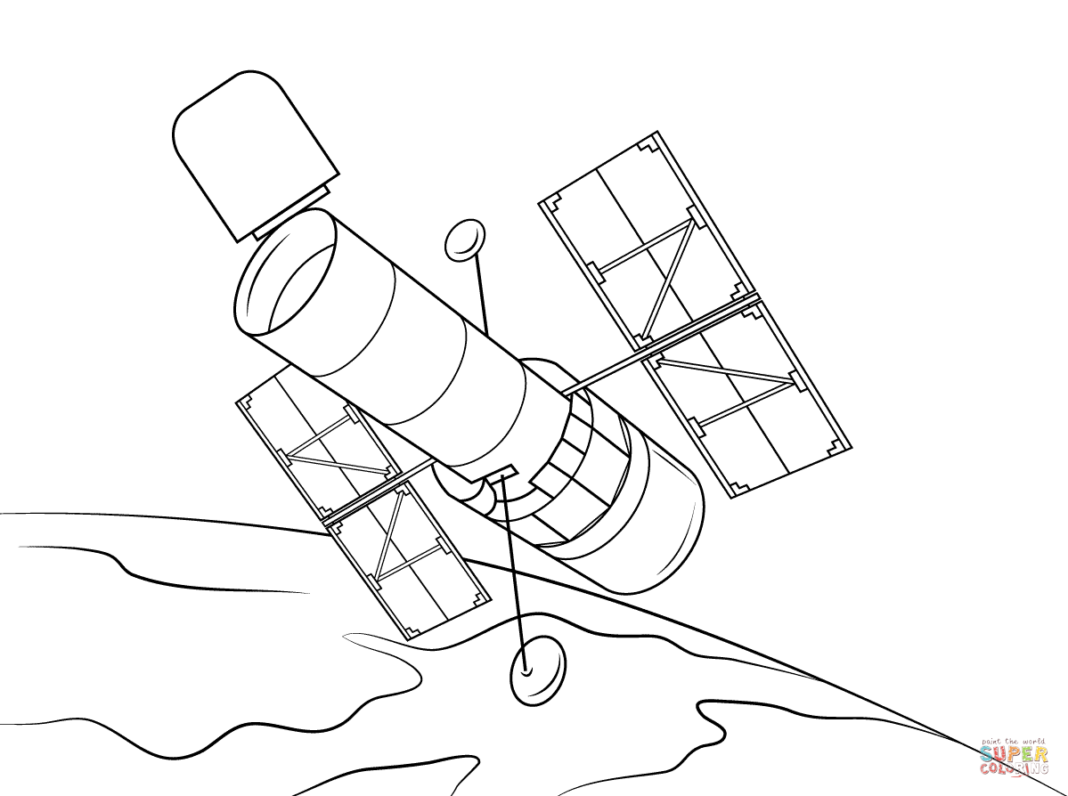 哈勃太空望远镜简笔画图片