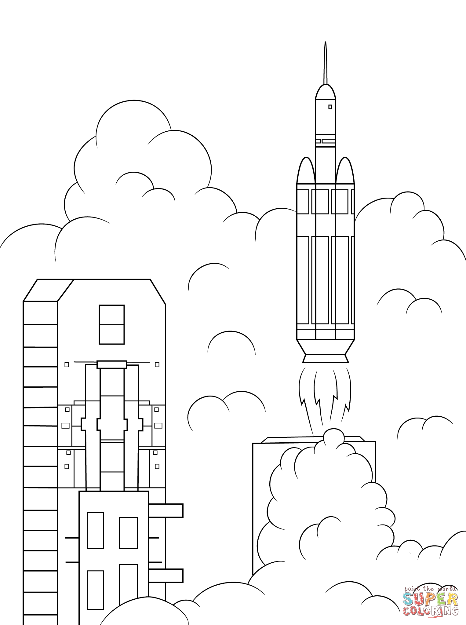 德尔塔4号重型火箭将猎户座送入太空简笔画图片