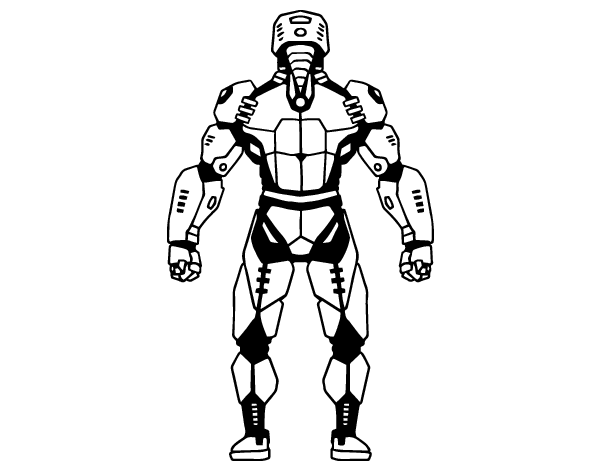 机器人背面线稿图片