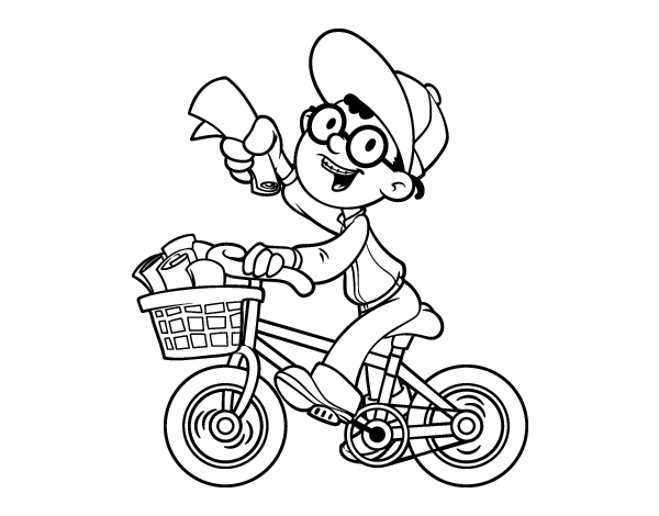 送货员涂色页面