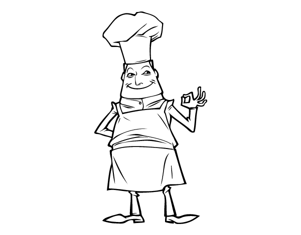 厨房厨师简笔画