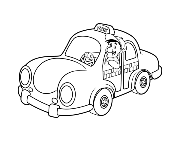 出租车司机简笔画图片
