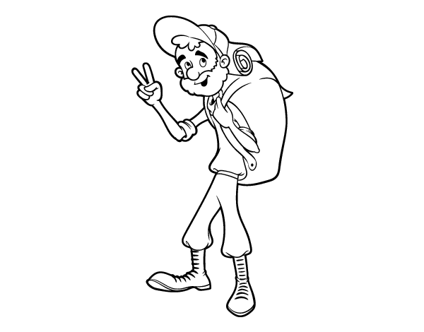 登山者简笔画图片