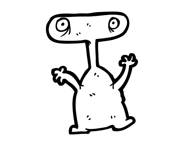 无嘴的外星生物简笔画