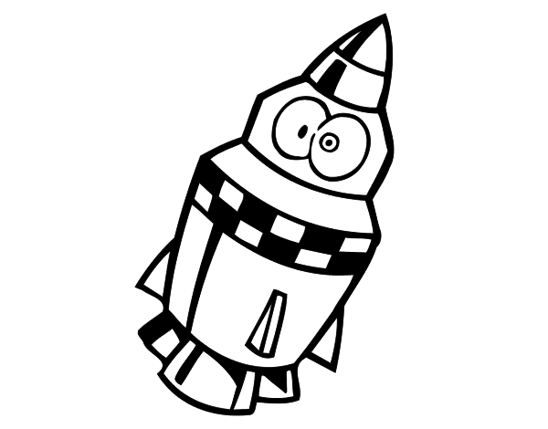 带眼睛的火箭简笔画