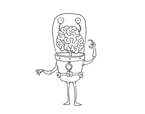 外星人大脑简笔画图片面
