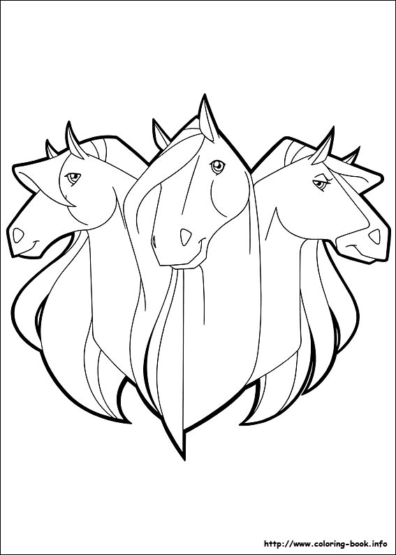 三匹马头像简笔画